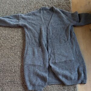 Cozy Gray Open Front Cardigan